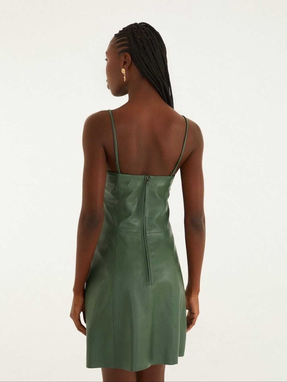 NWT FARM Rio Green 3D Flower Leather Mini Dress Size Large - Picture 3 of 11